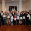 Fifteen West Virginia elementary school, middle school and high school students were honored Wednesday, Nov. 30, 2016 for designs of the West Virginia State Capitol building based on the Minecraft fantasy computer game.